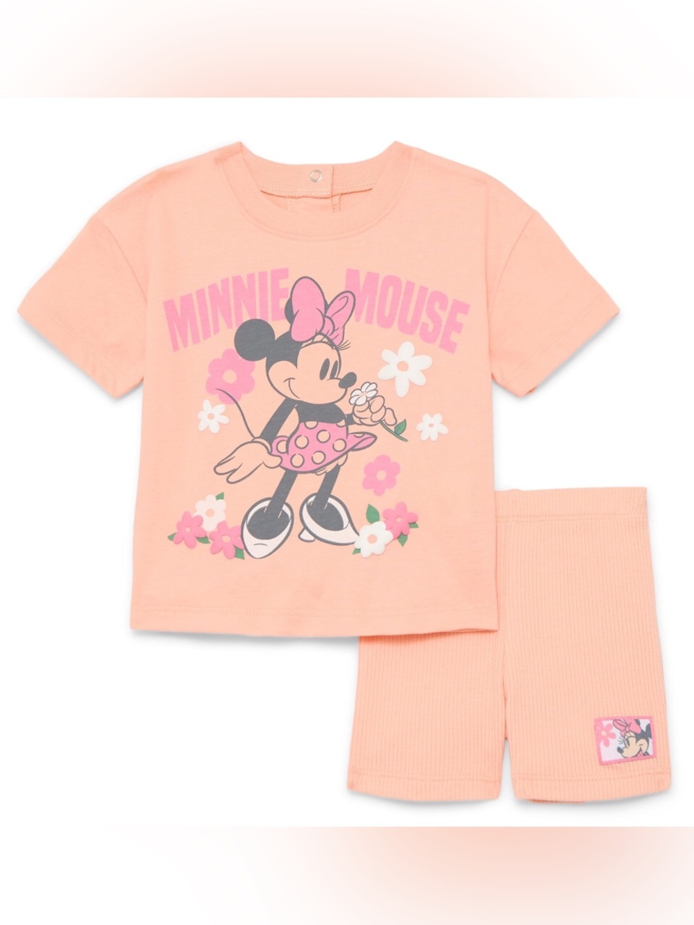 Minnie Mouse Baby Girls Graphic Tee and Bike Shorts Set, 2-Piece